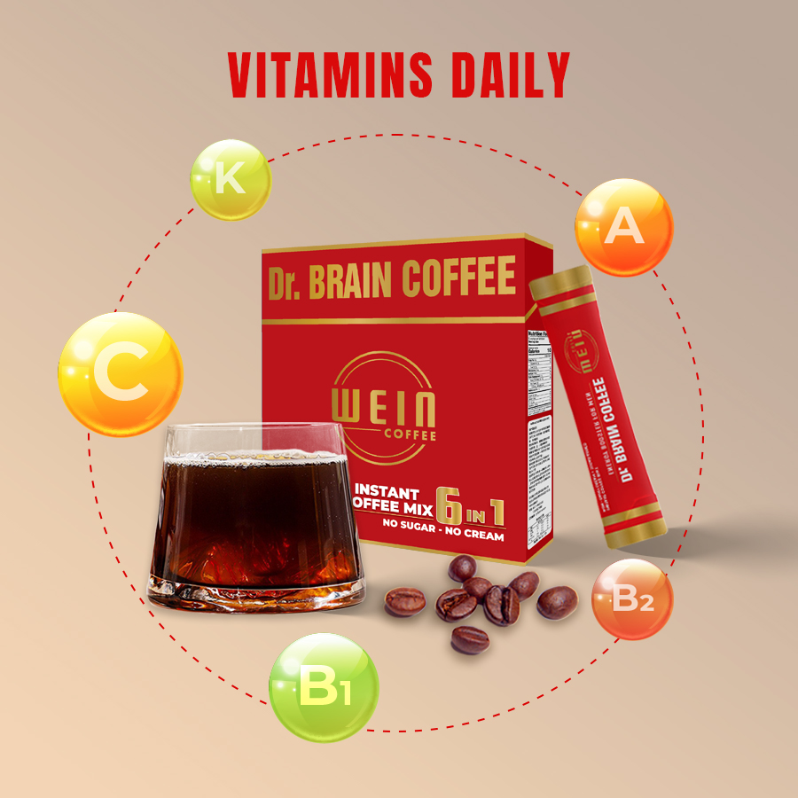 DR. BRAIN COFFEE 6 IN 1 - BOOST BRAIN POWER - BLACK COFFEE 6 IN 1